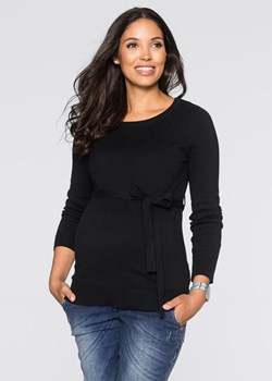 Sweter ciążowy z 100% bawełny, z wiązanym paskiem ze sklepu bonprix w kategorii Swetry ciążowe - zdjęcie 170186647