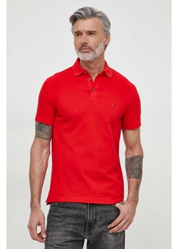 Tommy Hilfiger polo męski kolor czerwony wzorzysty MW0MW17771 ze sklepu ANSWEAR.com w kategorii T-shirty męskie - zdjęcie 170206159