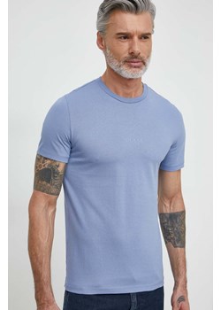 Guess t-shirt bawełniany AIDY kolor niebieski z aplikacją M2YI72 I3Z14 ze sklepu ANSWEAR.com w kategorii T-shirty męskie - zdjęcie 170206189
