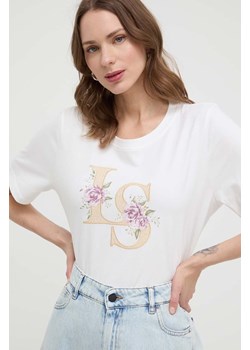 Luisa Spagnoli t-shirt bawełniany damski kolor biały ze sklepu ANSWEAR.com w kategorii Bluzki damskie - zdjęcie 170206547