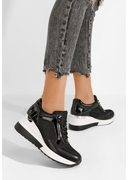 Czarne sneakersy damskie na koturnie Venista ze sklepu Zapatos w kategorii Buty sportowe damskie - zdjęcie 170208237