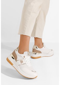 Białe sneakersy na koturnie Gisela V2 ze sklepu Zapatos w kategorii Buty sportowe damskie - zdjęcie 170208239