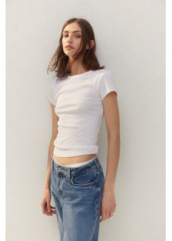 H & M - T-shirt w prążki - Biały ze sklepu H&M w kategorii Bluzki damskie - zdjęcie 170209689