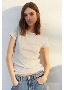 H & M - T-shirt w prążki - Szary ze sklepu H&M w kategorii Bluzki damskie - zdjęcie 170209808
