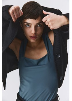 H & M - Dżersejowy top z dekoltem karo - Niebieski ze sklepu H&M w kategorii Bluzki damskie - zdjęcie 170209897