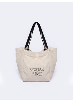 Torebka damska sportowa z napisem BIG STAR beżowa NN574058 801 ze sklepu Big Star w kategorii Torby Shopper bag - zdjęcie 170215346