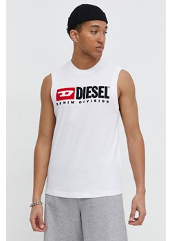 Diesel t-shirt bawełniany męski kolor biały ze sklepu ANSWEAR.com w kategorii T-shirty męskie - zdjęcie 170215575