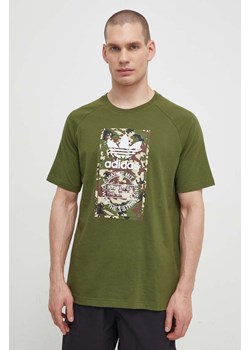 adidas Originals t-shirt bawełniany męski kolor zielony z nadrukiem IS0248 ze sklepu ANSWEAR.com w kategorii T-shirty męskie - zdjęcie 170215885