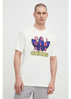 adidas Originals t-shirt bawełniany męski kolor beżowy z nadrukiem IS2911 ze sklepu ANSWEAR.com w kategorii T-shirty męskie - zdjęcie 170215946
