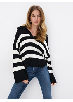Mohito - Sweter w paski - czarny ze sklepu Mohito w kategorii Swetry damskie - zdjęcie 170216186