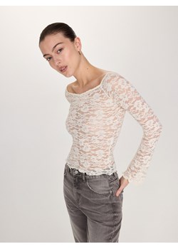 Reserved - Koronkowa bluzka - kremowy ze sklepu Reserved w kategorii Bluzki damskie - zdjęcie 170216639