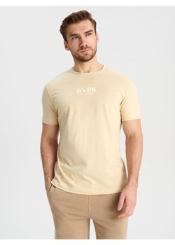 Sinsay - Koszulka z nadrukiem - kremowy ze sklepu Sinsay w kategorii T-shirty męskie - zdjęcie 170217216