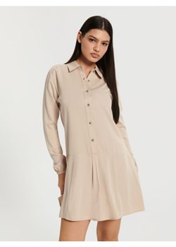 Sinsay - Sukienka mini koszulowa - beżowy ze sklepu Sinsay w kategorii Sukienki - zdjęcie 170217297