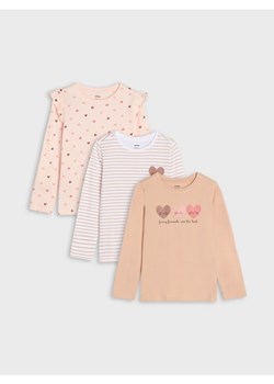 Sinsay - Koszulki 3 pack - beżowy ze sklepu Sinsay w kategorii Bluzki dziewczęce - zdjęcie 170217387
