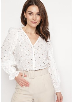 Biała Bawełniana Koszula z Haftowanej Tkaniny Asillas ze sklepu Born2be Odzież w kategorii Koszule damskie - zdjęcie 170217867