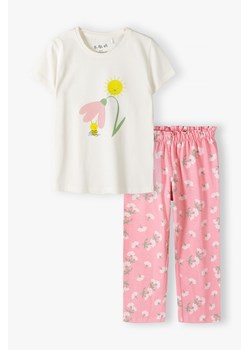 Dzianinowa piżama dziewczęca w kwiatki - 5.10.15. ze sklepu 5.10.15 w kategorii Piżamy dziecięce - zdjęcie 170218058
