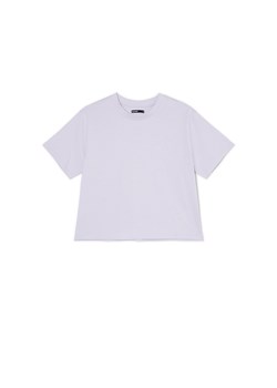 Cropp - Liliowy t-shirt boxy - fioletowy ze sklepu Cropp w kategorii Bluzki damskie - zdjęcie 170218417