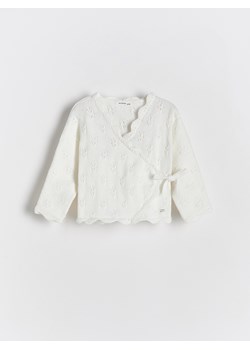 Reserved - Kardigan z kopertowym zapięciem - złamana biel ze sklepu Reserved w kategorii Kaftaniki i bluzki - zdjęcie 170219805