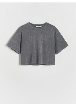 Reserved - T-shirt z efektem sprania - ciemnoszary ze sklepu Reserved w kategorii Bluzki dziewczęce - zdjęcie 170221339