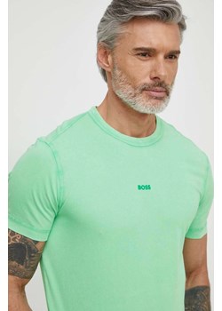 Boss Orange t-shirt bawełniany BOSS ORANGE męski kolor zielony gładki 50502173 ze sklepu ANSWEAR.com w kategorii T-shirty męskie - zdjęcie 170222545