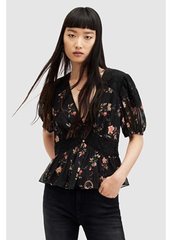 AllSaints bluzka DINAH damska kolor czarny wzorzysta ze sklepu ANSWEAR.com w kategorii Bluzki damskie - zdjęcie 170222568