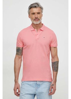 Tommy Jeans polo bawełniane kolor różowy gładki DM0DM18312 ze sklepu ANSWEAR.com w kategorii T-shirty męskie - zdjęcie 170222947
