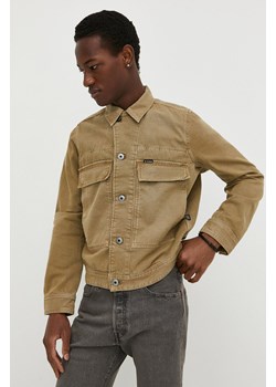 G-Star Raw kurtka jeansowa męska kolor beżowy przejściowa ze sklepu ANSWEAR.com w kategorii Kurtki męskie - zdjęcie 170226035