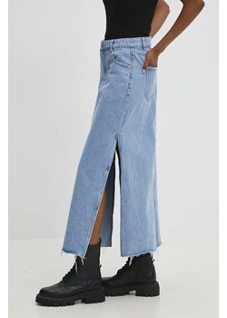 Answear Lab spódnica jeansowa kolor niebieski maxi prosta ze sklepu ANSWEAR.com w kategorii Spódnice - zdjęcie 170226319