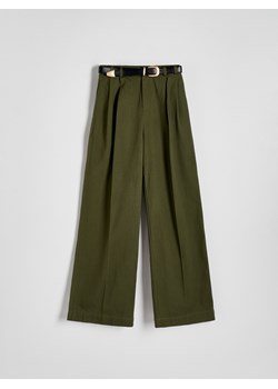 Reserved - Spodnie z szerokimi nogawkami - zielony ze sklepu Reserved w kategorii Spodnie damskie - zdjęcie 170230068