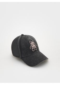 Reserved - Bawełniana czapka z daszkiem - ciemnoszary ze sklepu Reserved w kategorii Czapki dziecięce - zdjęcie 170230276