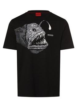 HUGO Koszulka męska - Dibeach Mężczyźni Bawełna czarny nadruk ze sklepu vangraaf w kategorii T-shirty męskie - zdjęcie 170230397