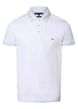 Tommy Hilfiger Męska koszulka polo Mężczyźni Bawełna jasnoniebieski jednolity ze sklepu vangraaf w kategorii T-shirty męskie - zdjęcie 170230405