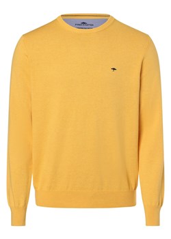 Fynch-Hatton Męski sweter Mężczyźni Bawełna żółty jednolity ze sklepu vangraaf w kategorii Swetry męskie - zdjęcie 170230428