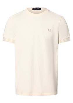 Fred Perry Koszulka męska Mężczyźni Bawełna écru wypukły wzór tkaniny ze sklepu vangraaf w kategorii T-shirty męskie - zdjęcie 170230438