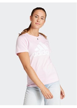 adidas T-Shirt Essentials Logo GL0726 Różowy Regular Fit ze sklepu MODIVO w kategorii Bluzki damskie - zdjęcie 170237176