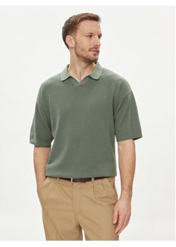 Jack&Jones Polo Linen 12252748 Zielony Regular Fit ze sklepu MODIVO w kategorii T-shirty męskie - zdjęcie 170237705