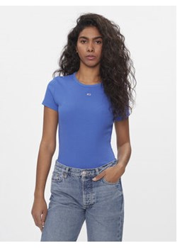 Tommy Jeans T-Shirt Essential DW0DW17383 Niebieski Slim Fit ze sklepu MODIVO w kategorii Bluzki damskie - zdjęcie 170237896