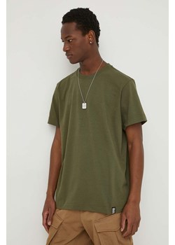 G-Star Raw t-shirt bawełniany kolor zielony gładki ze sklepu ANSWEAR.com w kategorii T-shirty męskie - zdjęcie 170238617