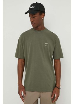 Samsoe Samsoe t-shirt bawełniany JOEL męski kolor zielony gładki M22300126 ze sklepu ANSWEAR.com w kategorii T-shirty męskie - zdjęcie 170238797