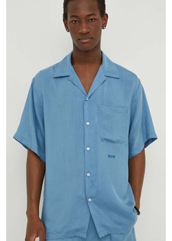 MSGM koszula męska kolor niebieski regular ze sklepu ANSWEAR.com w kategorii Koszule męskie - zdjęcie 170238936