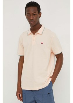 Levi&apos;s polo bawełniane kolor pomarańczowy gładki ze sklepu ANSWEAR.com w kategorii T-shirty męskie - zdjęcie 170239086