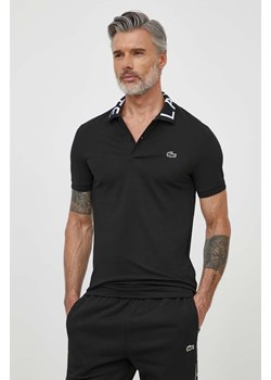 Lacoste polo męski kolor czarny z aplikacją ze sklepu ANSWEAR.com w kategorii T-shirty męskie - zdjęcie 170239096