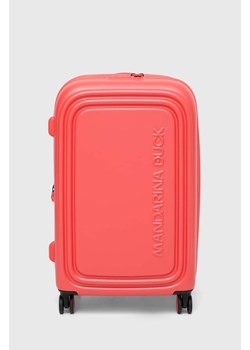 Mandarina Duck walizka LOGODUCK + kolor różowy P10SZV32 ze sklepu ANSWEAR.com w kategorii Walizki - zdjęcie 170244745