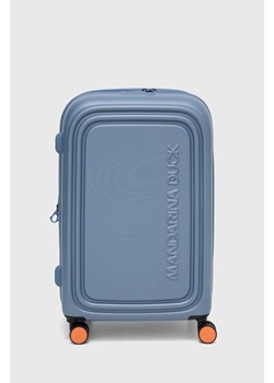 Mandarina Duck walizka LOGODUCK + kolor niebieski P10SZV32 ze sklepu ANSWEAR.com w kategorii Walizki - zdjęcie 170244755