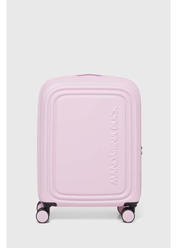 Mandarina Duck walizka LOGODUCK + kolor różowy P10SZV54 ze sklepu ANSWEAR.com w kategorii Walizki - zdjęcie 170244769