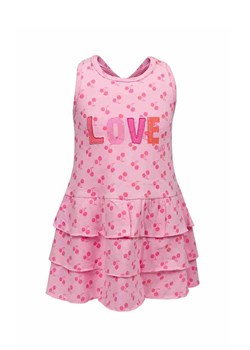 Sukienka dziewczęca bez rękawów - różowa z napisem Love - Lief ze sklepu 5.10.15 w kategorii Sukienki dziewczęce - zdjęcie 170247446