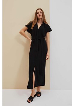Czarna sukienka maxi z wiązaniem w talii ze sklepu 5.10.15 w kategorii Sukienki - zdjęcie 170247549