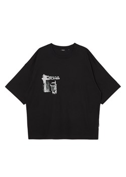Cropp - Czarna koszulka oversize z nadrukiem - czarny ze sklepu Cropp w kategorii T-shirty męskie - zdjęcie 170252545