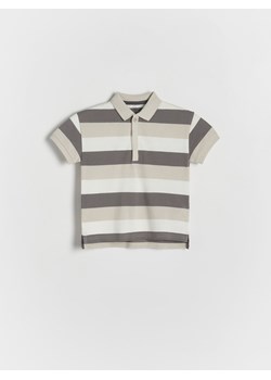 Reserved - T-shirt polo w paski - biały ze sklepu Reserved w kategorii Koszulki niemowlęce - zdjęcie 170252818