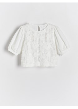 Reserved - Ażurowa bluzka - złamana biel ze sklepu Reserved w kategorii Bluzki dziewczęce - zdjęcie 170253365